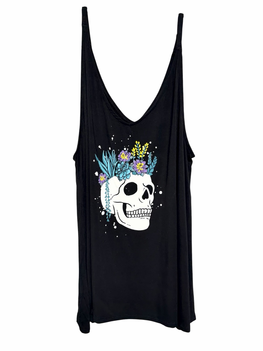 Torrid Super Soft Floral Skull Graphic Tank